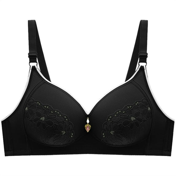 beishanbush Clothing Bra Under $5 Women's Underwear Comfortable Soft Solid Color Bras Large Size Bra No Ring Gathering Bra