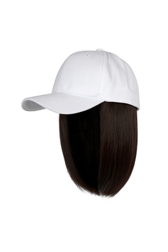 Baseball Caps Baseball Cap with Hair Extensions Straight Short Bob Hairstyle Adjustable Removable Wig Hat for Woman Girl Ash Blonde Mix Blonde E