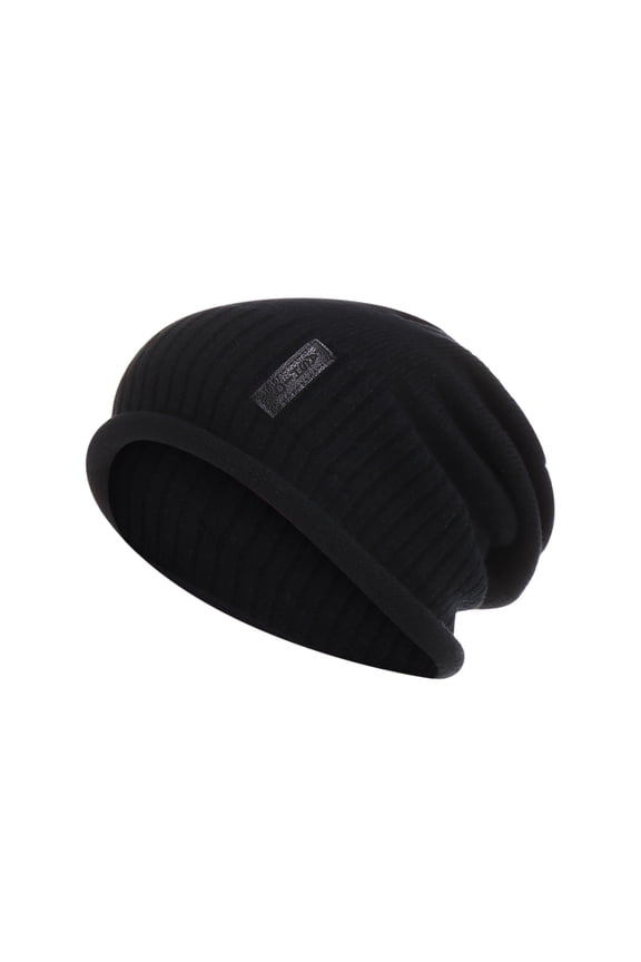 Baseball Caps Men Knitting Wool Hemming Beanie Winter Keep Warm Tie-dye Printing Hat Cap Black