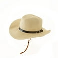 thumbnail image 1 of beishanbush Baseball Caps Solid Color Black Leather Belt Decorated Holiday Cowboy Sunhat Beige, 1 of 2