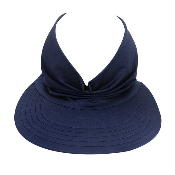 beishanbush Baseball Caps Summer Hat women's Sun Visor Sun Hat Anti-ultraviolet Elastic Hollow Top Hat Navy