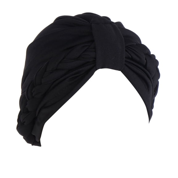 beishanbush Baseball Caps Women Braid Turban Hats Cancer Cap Hair Bonnet Head Scarf Wrap Cover Hat Black