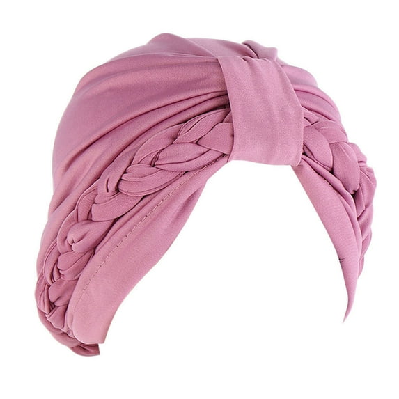 beishanbush Baseball Caps Women Braid Turban Hats Cancer Cap Hair Bonnet Head Scarf Wrap Cover Hat Pink