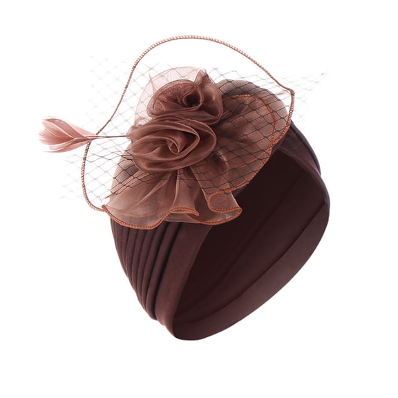 beishanbush Baseball Caps Women India Mesh Floral Ball Hat Ruffle Cancer Chemo Beanie Wrap Cap Coffee