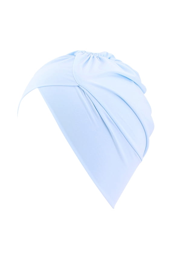 Baseball Caps Women Turban Solid Hair Bonnet Head Scarf Wrap Cover Light Blue
