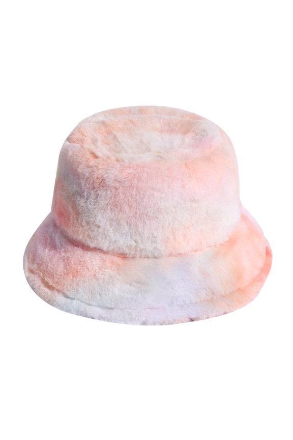 Baseball Caps Women's Hat Winter Knitted Plush Warm Non Positioning Tie Dyed Hat for Women F