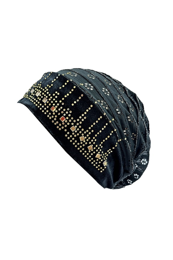 Baseball Caps Womens Fashionable Retro Hot Diamond Graphic Cut Out Patchwork Hood Cap Black