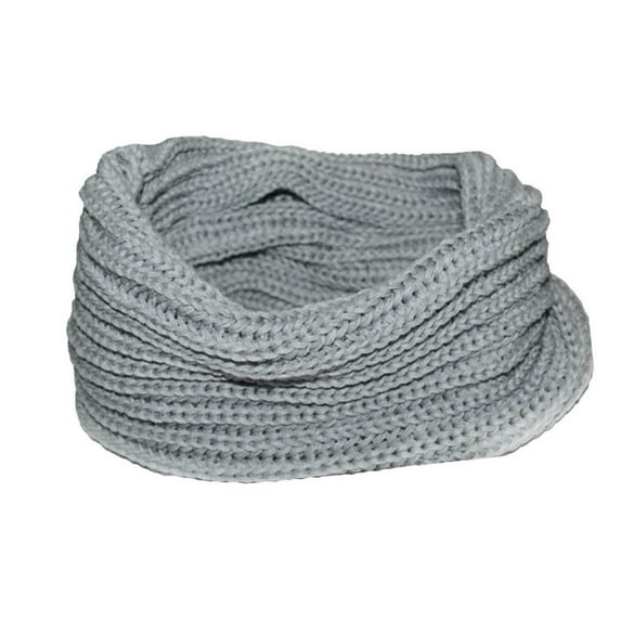 beishanbush Detachable Collar Soft Men Women Scarf Winter Warm Scarves Wrap Knitted Collar Circle Shawl Grey