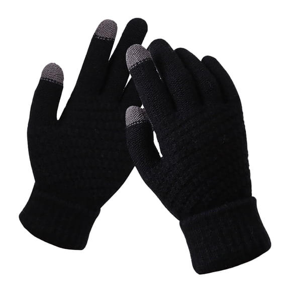 beishanbush Gloves Mittens Men's and Women's Snowflake Printing Gloves, Creative and Fashionable Mobile Phone with Screen Knitted Gloves, Thick and Warm Winter Adult C