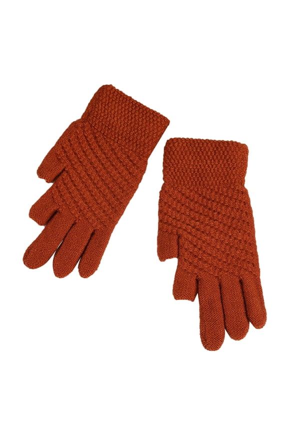Gloves Mittens Promo 23cm Winter Knitted Screen Gloves Adult Gloves Orange