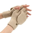 thumbnail image 1 of beishanbush Gloves Mittens Winter Knit Convertible Fingerless Gloves Wool Gloves Thermal Gloves Unisex Beige, 1 of 5