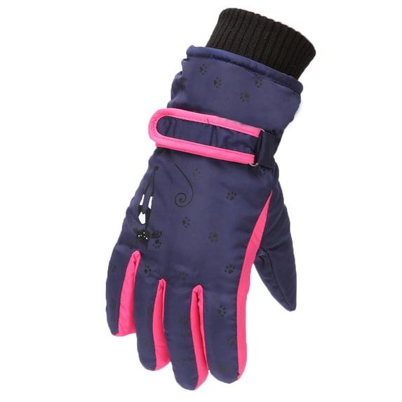 beishanbush Gloves Mittens Winter Outdoor Boys Girls Snow Skating Snowboarding Windproof Warm Gloves Perfect for 6 To 12 Years Old Kids Blue