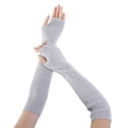 thumbnail image 1 of beishanbush Clothing 2025 Gloves Mittens Women Arm Warmer Solid Knitted Soft Long Fingerless Gloves Mitten Grey, 1 of 5