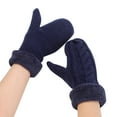 thumbnail image 1 of beishanbush Gloves Mittens Women Fashion Knitted Plush Twist Windproof Warm Thickened Fingered Plus Gloves Navy, 1 of 3