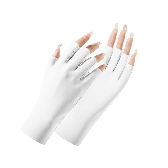 beishanbush Gloves Mittens Women Fingerless Gloves Sun Protection Protection Driving Gloves Summer Outdoor Gloves White