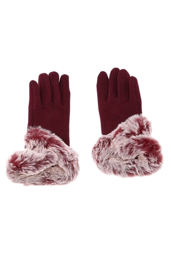 Gloves Mittens Women Winter Touchscreen Gloves for Cold Weather, Chenille Warm Cable Knit Elastic Texting Thermal Gloves for Driving Red