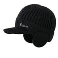 thumbnail image 1 of beishanbush Hats Elastic Warm Knitted Hat Winter Hat Mens Thickened Wool Hat Outdoor Warm Knitted Hat In Autumn and Winter Black, 1 of 7