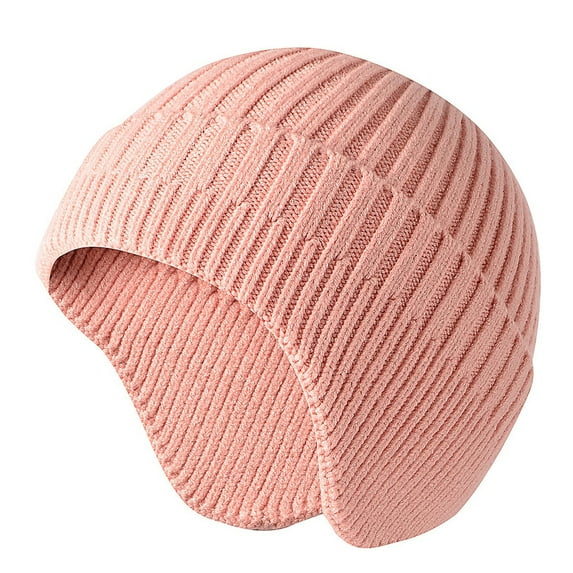 beishanbush Hats Winter Earflap Knitted Cap Men Warm Womens for Women Hat Knit Baseball Caps Pink