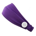 thumbnail image 1 of beishanbush Heardband Elastic Headband with Button Yoga Workout Running Turban Hair Accessories Purple, 1 of 3