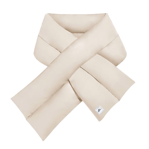 beishanbush Scarf Adult Winter Solid Neck Protection Outdoor Windproof and Warm Down Cotton Scarf Beige