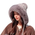 thumbnail image 1 of beishanbush Scarf ,Hat,& Gloves Ladies Winter Knitted Wool Cap Three Ball Pullover Cap Warm Ear Protection Hat Grey, 1 of 3