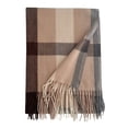 thumbnail image 1 of beishanbush Scarf Women Fall Winter Scarf Classic Tassel Plaid Scarf Warm Soft Large Blanket Wrap Shawl Scarves Beige, 1 of 4