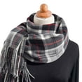 thumbnail image 1 of beishanbush Clothing 2025 Scarf Women'S Autumn and Winter Colorful Plaid Shawl Thickening Warm Fringe Scarf Scarf Black, 1 of 8