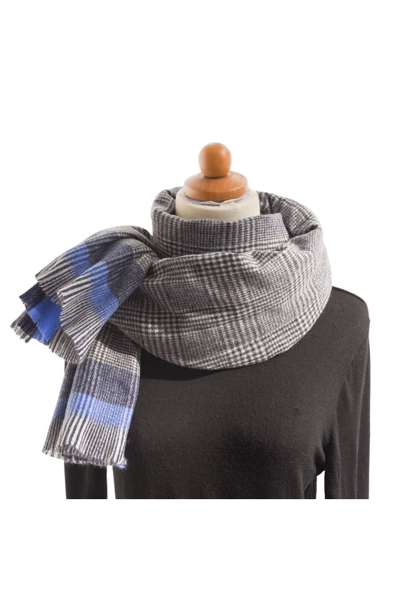 Scarf Women's Autumn and Winter Colorful Plaid Shawl Thickening Warm Fringe Scarf Scarf E