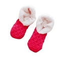 thumbnail image 1 of beishanbush Socks Ladies Warm Solid Color Floor Socks Non Slip Plush Knitted Coral Socks Hot Pink, 1 of 4