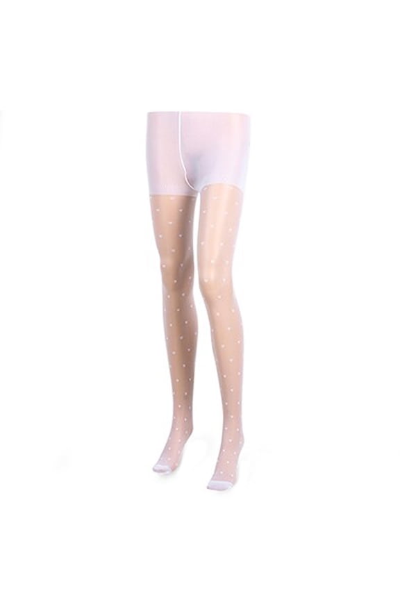 Socks Women's Vintage Tattoo Stockings Heart Print Thin Mesh Pantyhose White