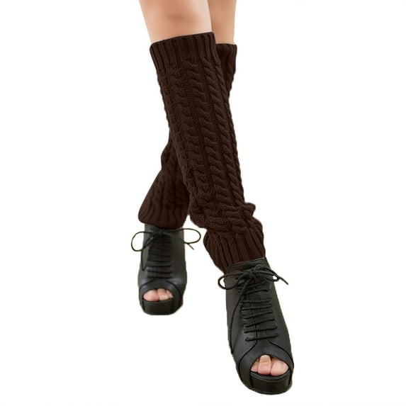beishanbush Clothing 2025 Socks Woolen Leg Warmers for Autumn and Winter Boots for Calf Protection Coffee