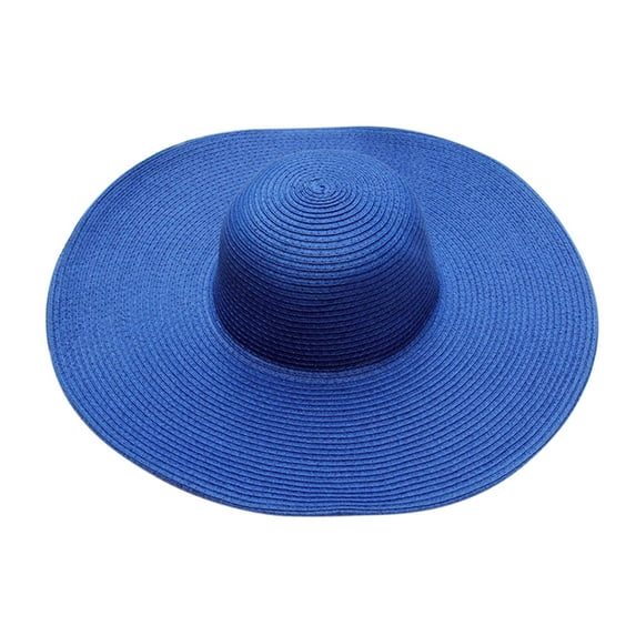beishanbush Clothing 2025 Sun Hats Summer Hats for Women Wide Bongrace Women Straw Beach Hat Little Girl Sun Cap Foldable Ladies Hats Dark Blue