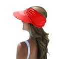 thumbnail image 1 of beishanbush Clothing 2025 Sun Hats Womens Visor Wide Hat Summer Protection Face Beach Sports Cap Red, 1 of 6