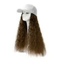 thumbnail image 1 of beishanbush Clothing 2025 Visors Baseball Cap Hair Wave Curly Hairstyle Adjustable Wig Hat Attached Long Hair F, 1 of 1
