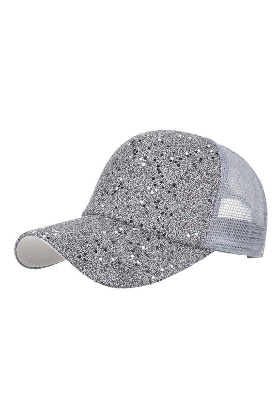 Visors Fashion Women Men Breathable Beach Adjustable Baseball Cap Hop Hat Sun Hat Silver