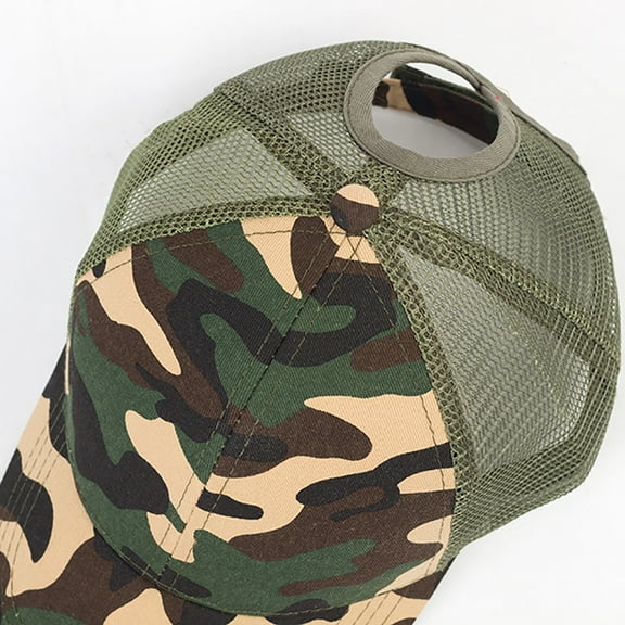 beishanbush Visors Outdoor Unisex Baseball Mesh Cap Open Back Solid Color Sun Hat Cap Camouflage