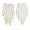 thumbnail image 1 of beishanbush Wraps Women Solid Poncho with Tassels Knitted Shawl Scarf Fringed Wrap Sweater Pullover Cape Gifts for Women Beige, 1 of 4