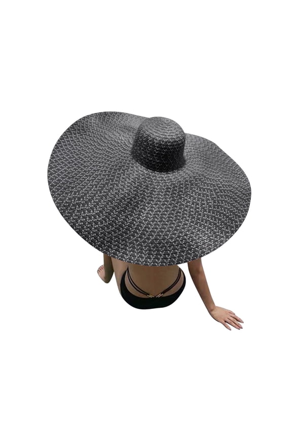 Baseball Caps Fashion Large Sun Hat Beach Anti-UV Sun Protection Cap Hat Black