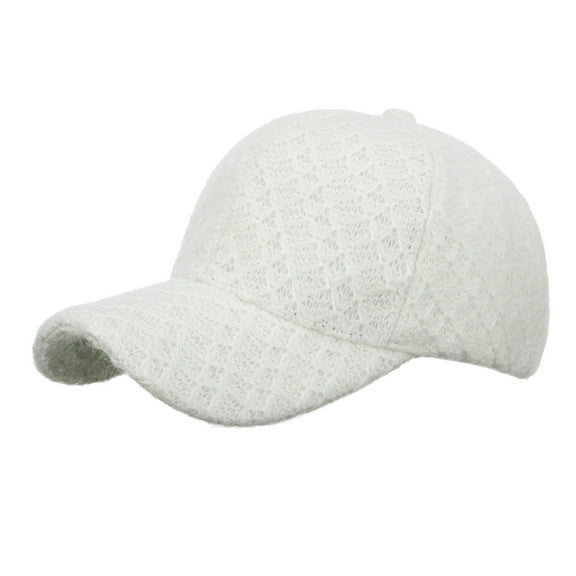 beishanbush Baseball Caps Fashion Women Men Sport Solid Color Keep Warm Knitting Beach Baseball Cap Hop Hat Sun Hat White
