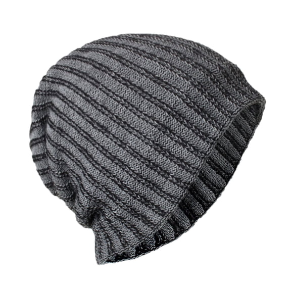 beishanbush Baseball Caps Stripe Hat Winter Plus Velvet Hat Outdoor Cycling Warmth Unsix Hood Ski Hat Grey
