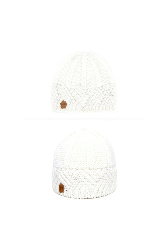 Baseball Caps Women Fashion Keep Warm Winter Hats Knitted Wool Hemming Hat White