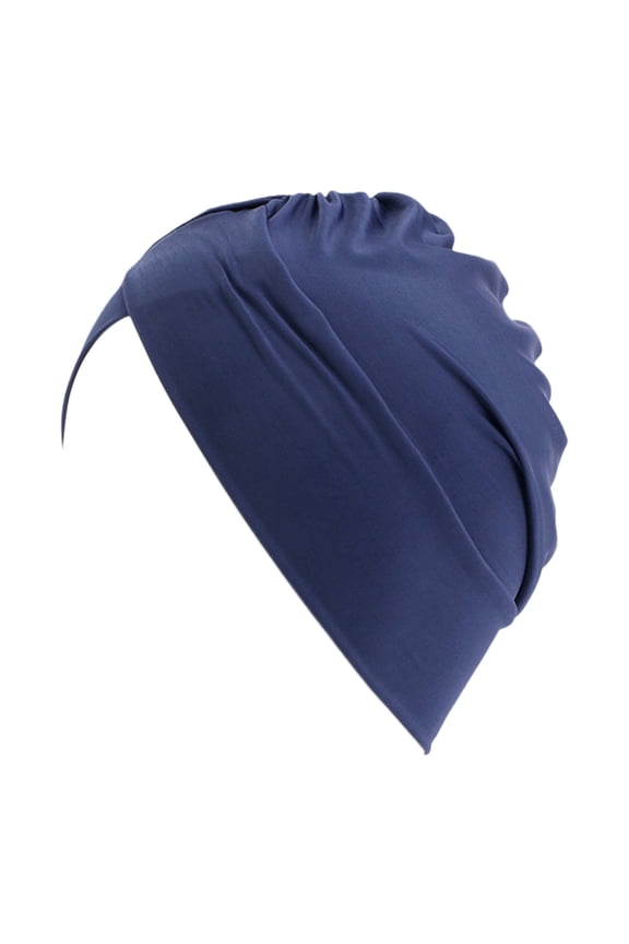 Baseball Caps Women Turban Solid Hair Bonnet Head Scarf Wrap Cover Navy