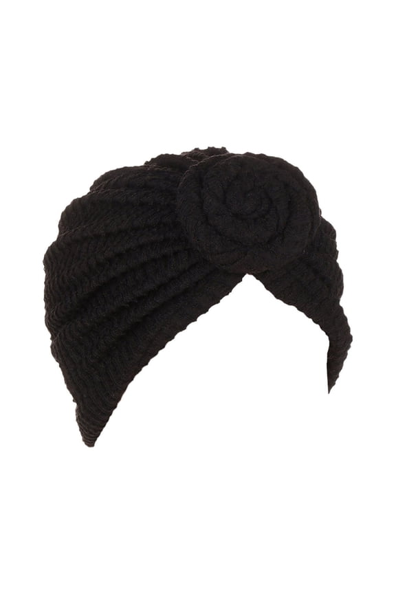Baseball Caps Women Turbans Knot Pre Tied Bonnet Beanie Cap Headwraps Hats Black