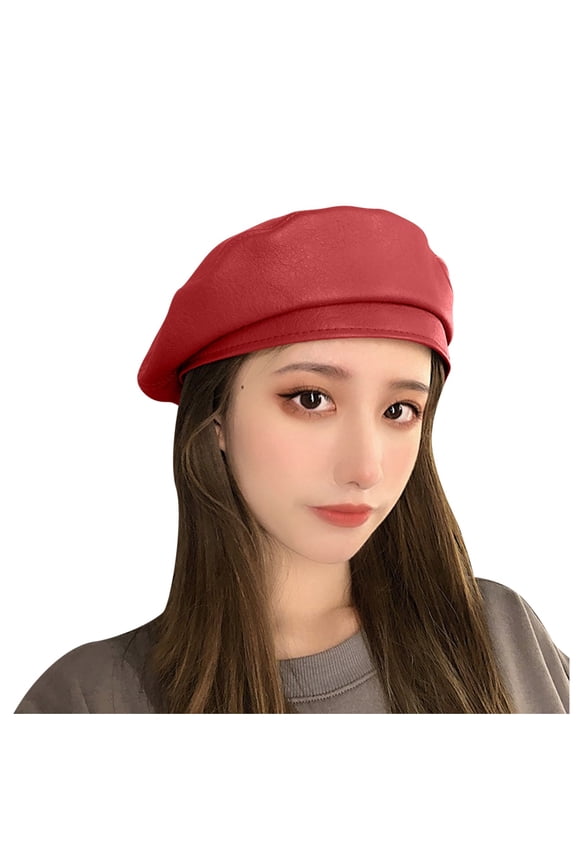 Berets Women Beret Hat Leather Beret French Beret Artist Beret Cap Wine
