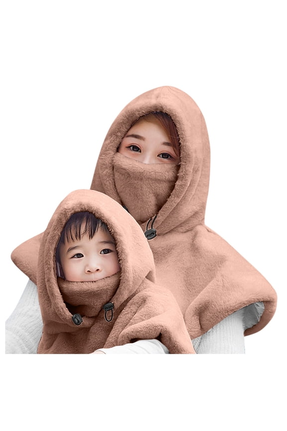 Bomber Hats Women's Warm Plush Headgear Cold-proof Face Protection Riding Outdoor Mask Bib Hat Khaki