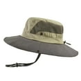 thumbnail image 1 of beishanbush Bucket Hats Men Mountaineering Fishing Color Matching Hood Rope Outdoor Shade Foldable Casual Breathable Bucket Hat Coffee, 1 of 5