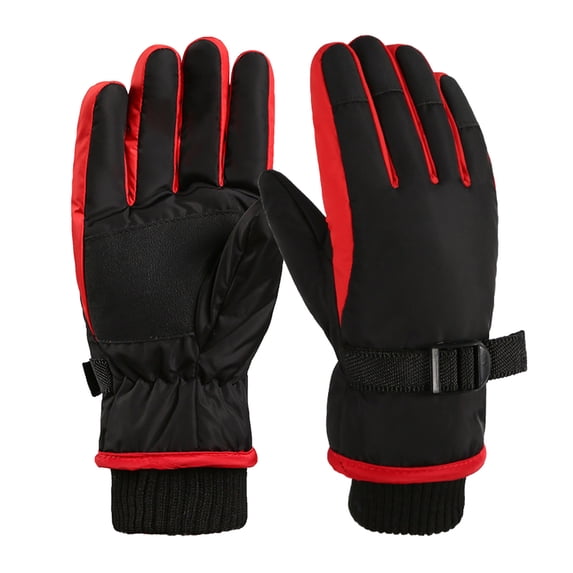 beishanbush Gloves Mittens Winter Outdoor Kids Snow Skating Snowboarding Windproof Warm Ski Gloves Black
