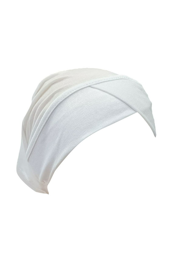 Heardband Women Casual Multicolor Forehead Cap Fashion Solid Color Hijab Base Cap White