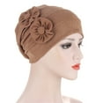 thumbnail image 1 of beishanbush Scarf ,Hat,& Gloves Women Casual Hat Solid Color Applique Fashion Bandana Hat Pullover Hat Cap Brown, 1 of 2