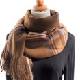 thumbnail image 1 of beishanbush Clothing 2025 Scarf Women'S Autumn and Winter Colorful Plaid Shawl Thickening Warm Fringe Scarf Scarf A, 1 of 8